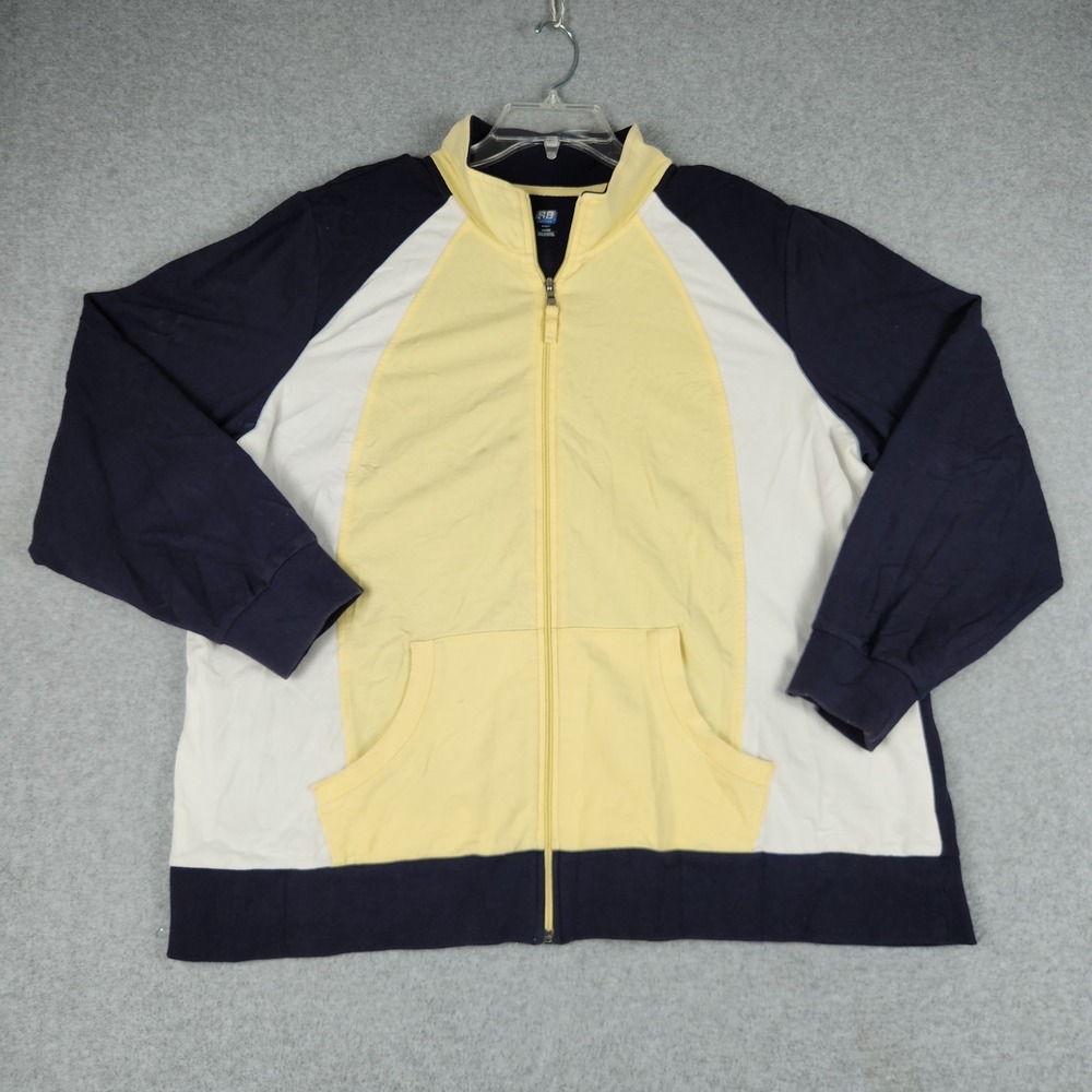 SB Active Jacket Womens 2X Multi Colorblock Stretch Sporty Long Sleeve Zip Up